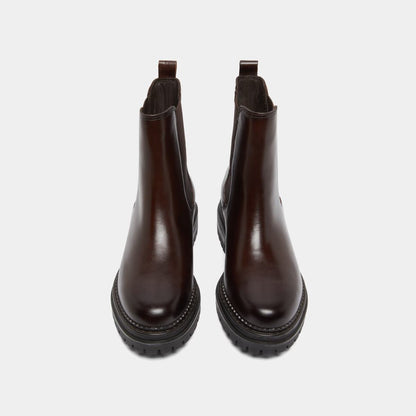 Boots Adalard Cuir Brun-Rouge