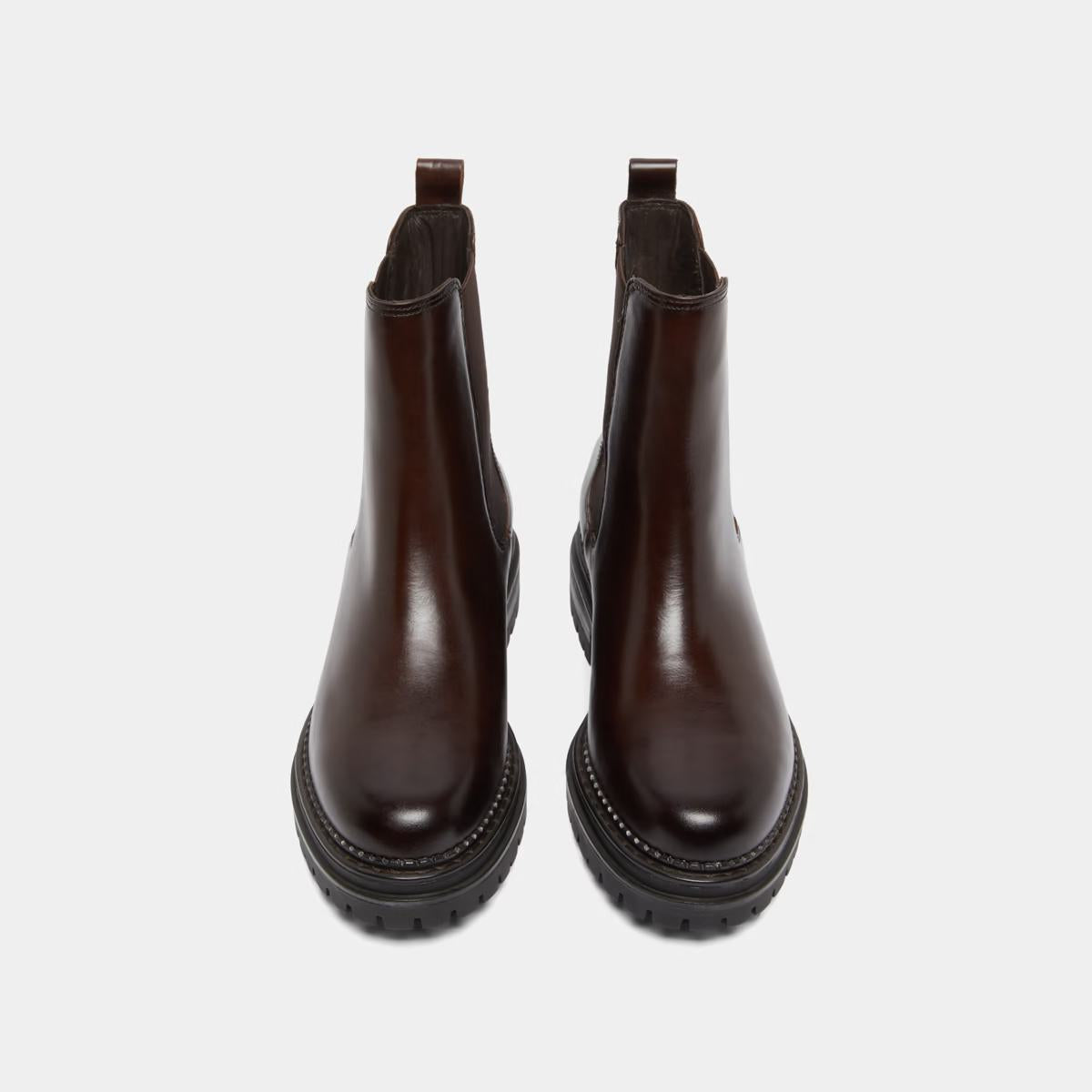 Boots Adalard Cuir Brun-Rouge