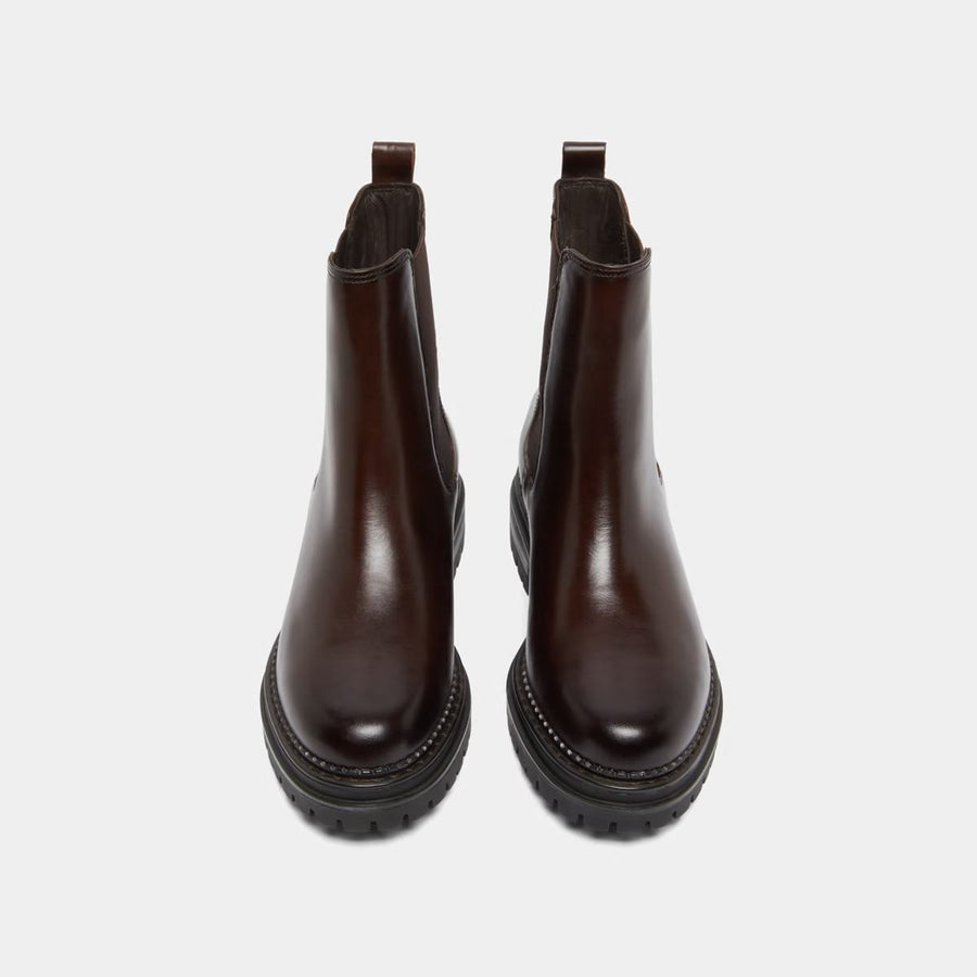 Boots Adalard Cuir Brun-Rouge