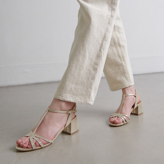 Sandales Adelia Velours Lamin Platine
