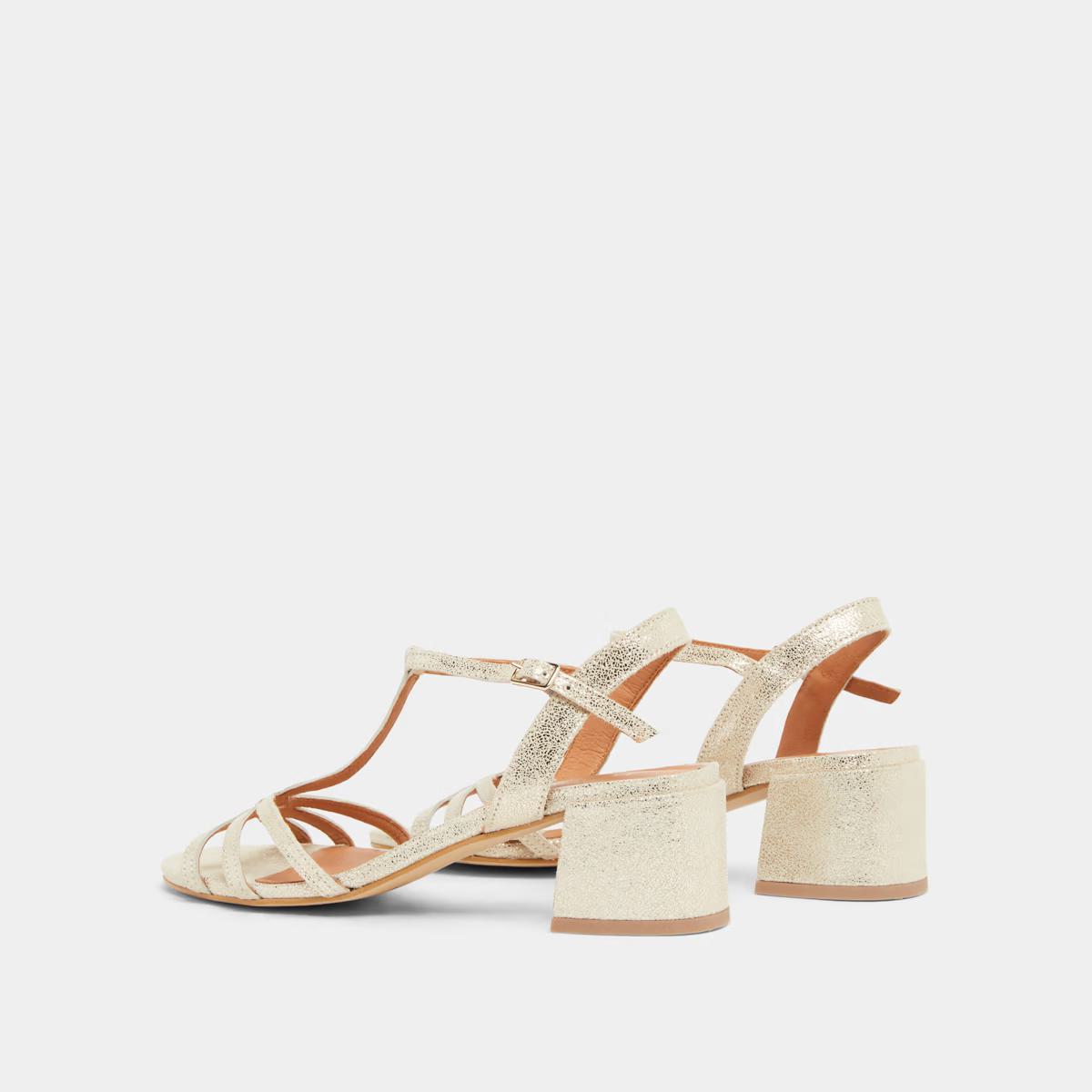 Sandales Adelia Velours Lamin Platine