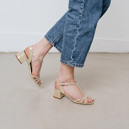 Sandales Adelia Velours Lamin Platine