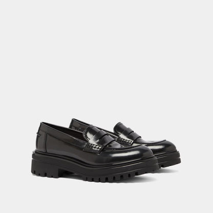 Mocassins Alfi Cuir Glace Gris