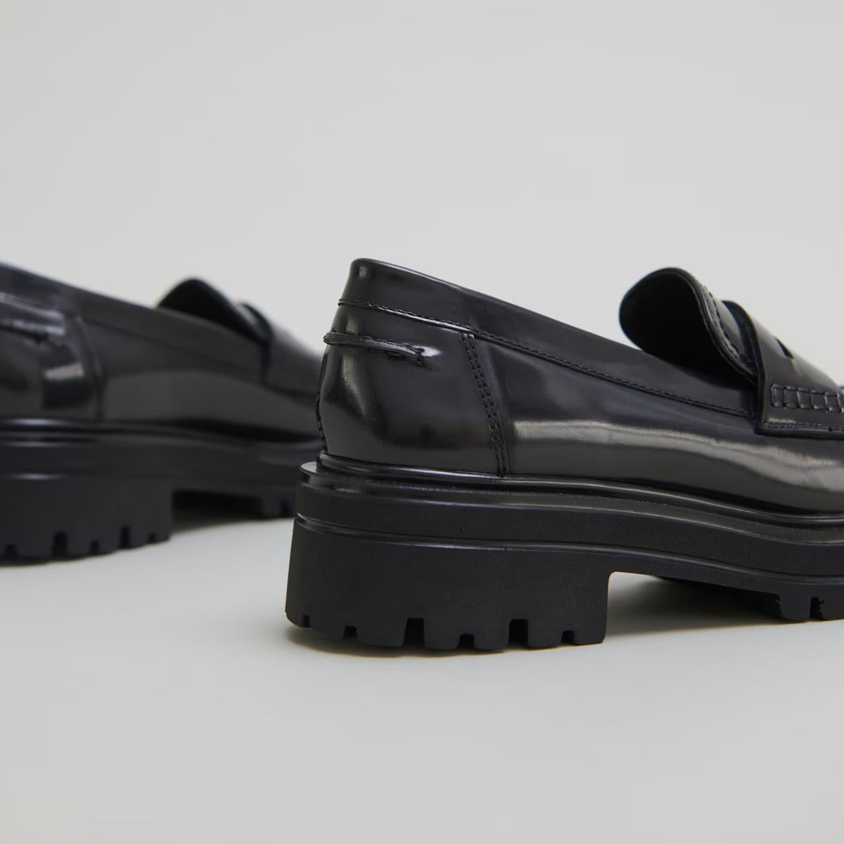 Mocassins Alfi Cuir Glace Gris