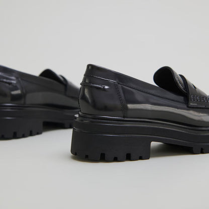 Mocassins Alfi Cuir Glace Gris