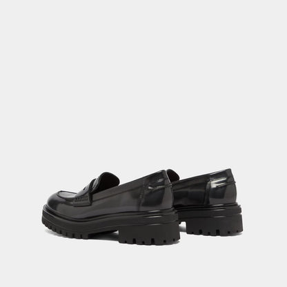 Mocassins Alfi Cuir Glace Gris