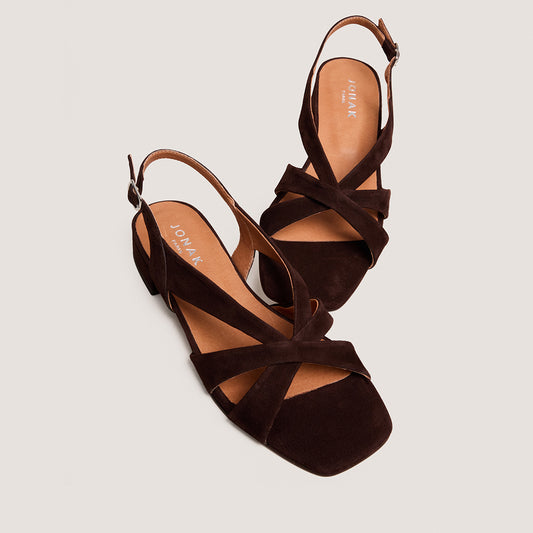Sandales Alphonse Velours Marron