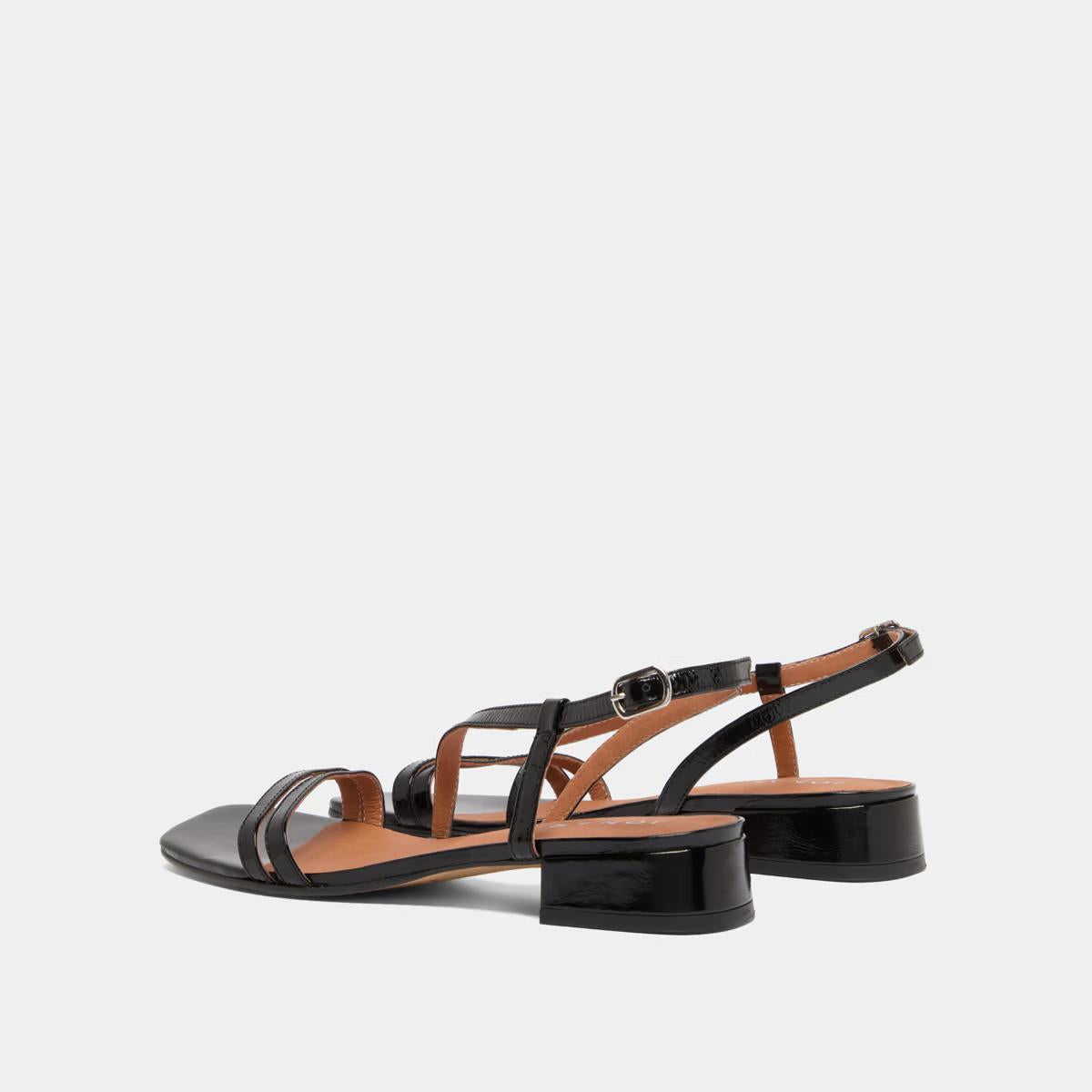 Sandales Anaya Cuir Brillant Noir