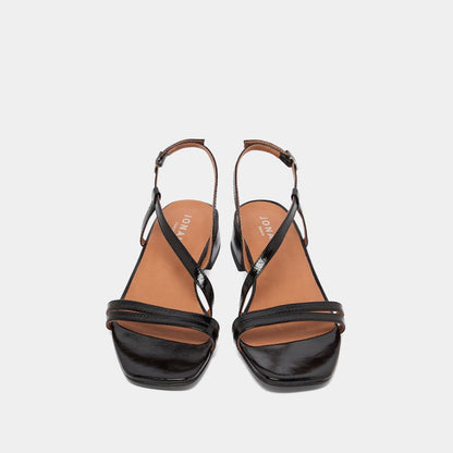 Sandales Anaya Cuir Brillant Noir