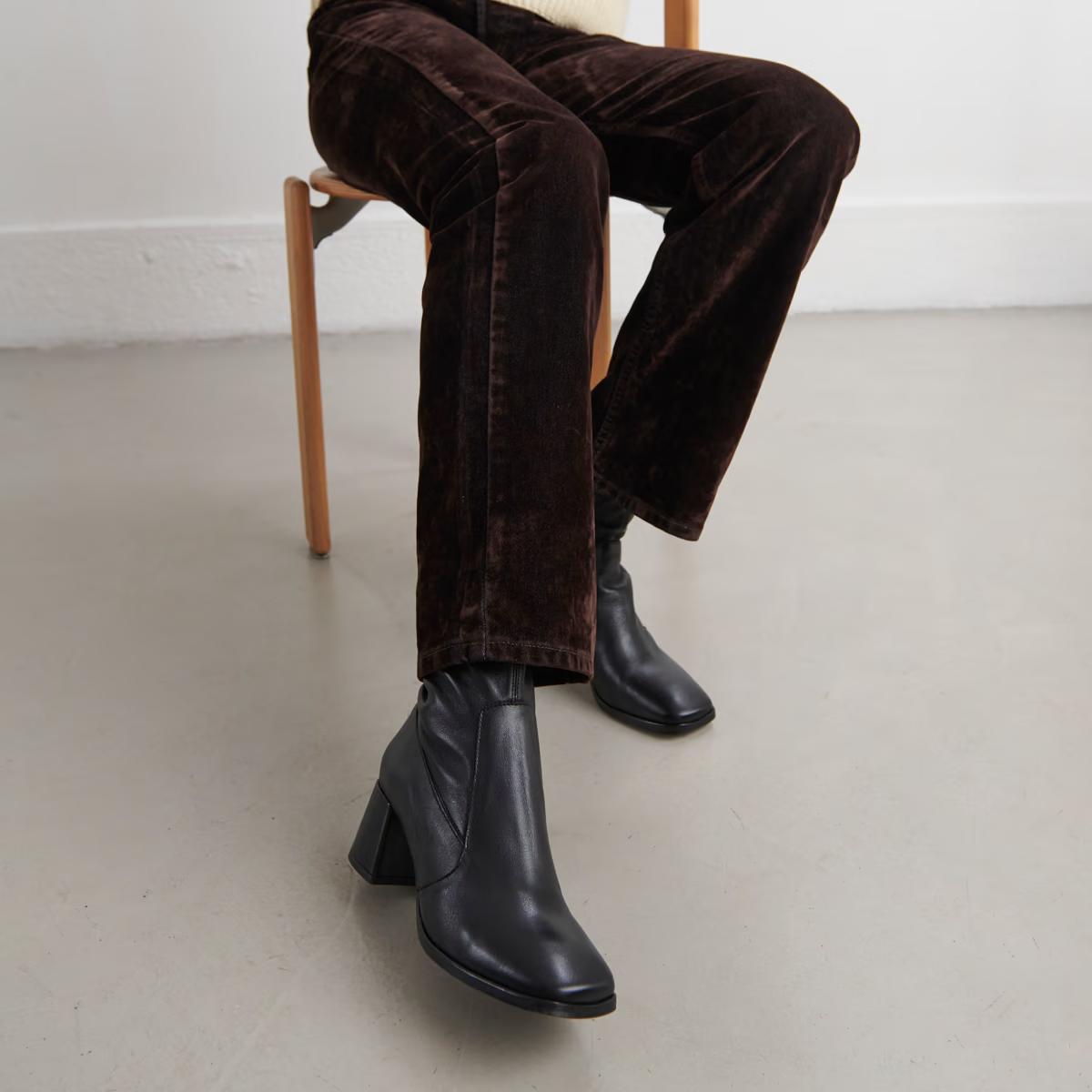 Boots Argentat Cuir Noir