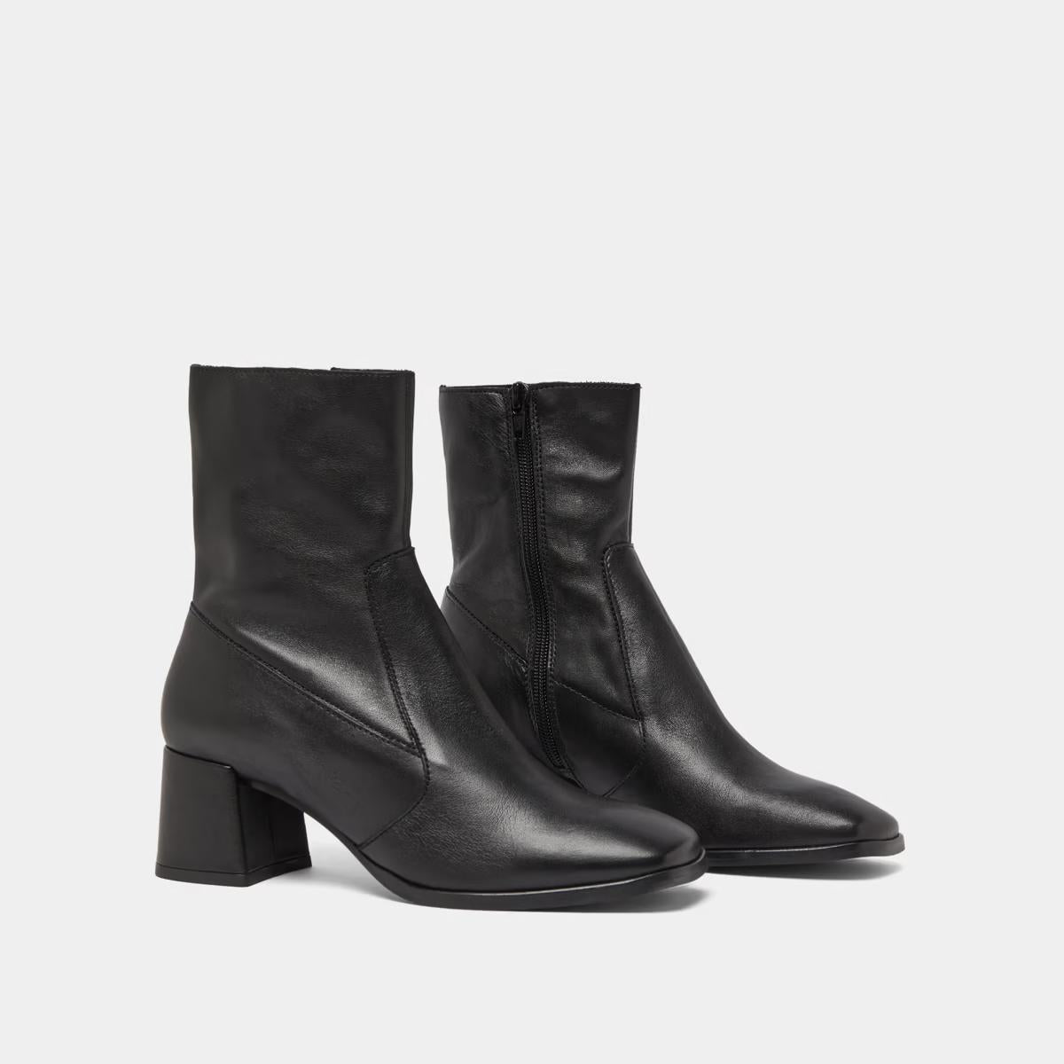 Boots Argentat Cuir Noir