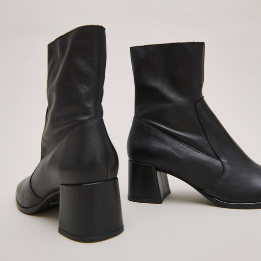 Boots Argentat Cuir Noir
