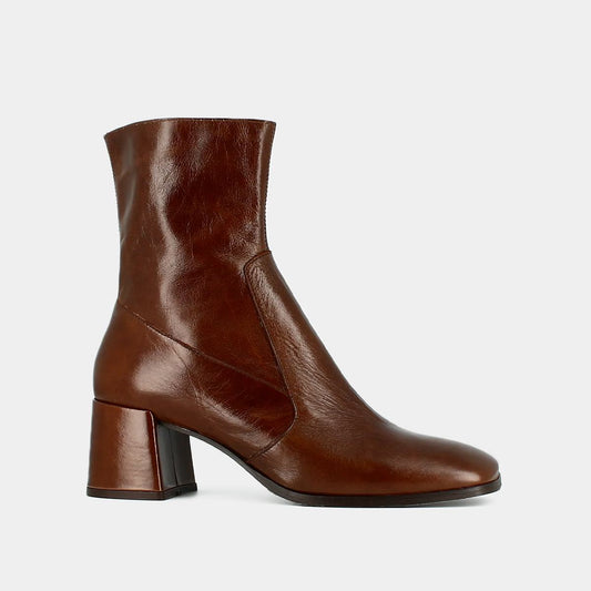 Boots Argentat Cuir Vieill Marron