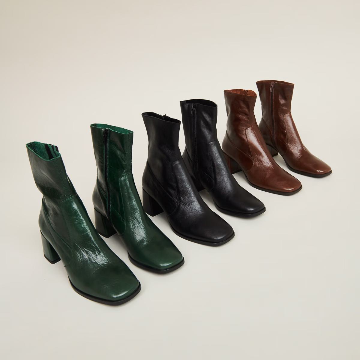 Boots Argentat Cuir Vieill Marron