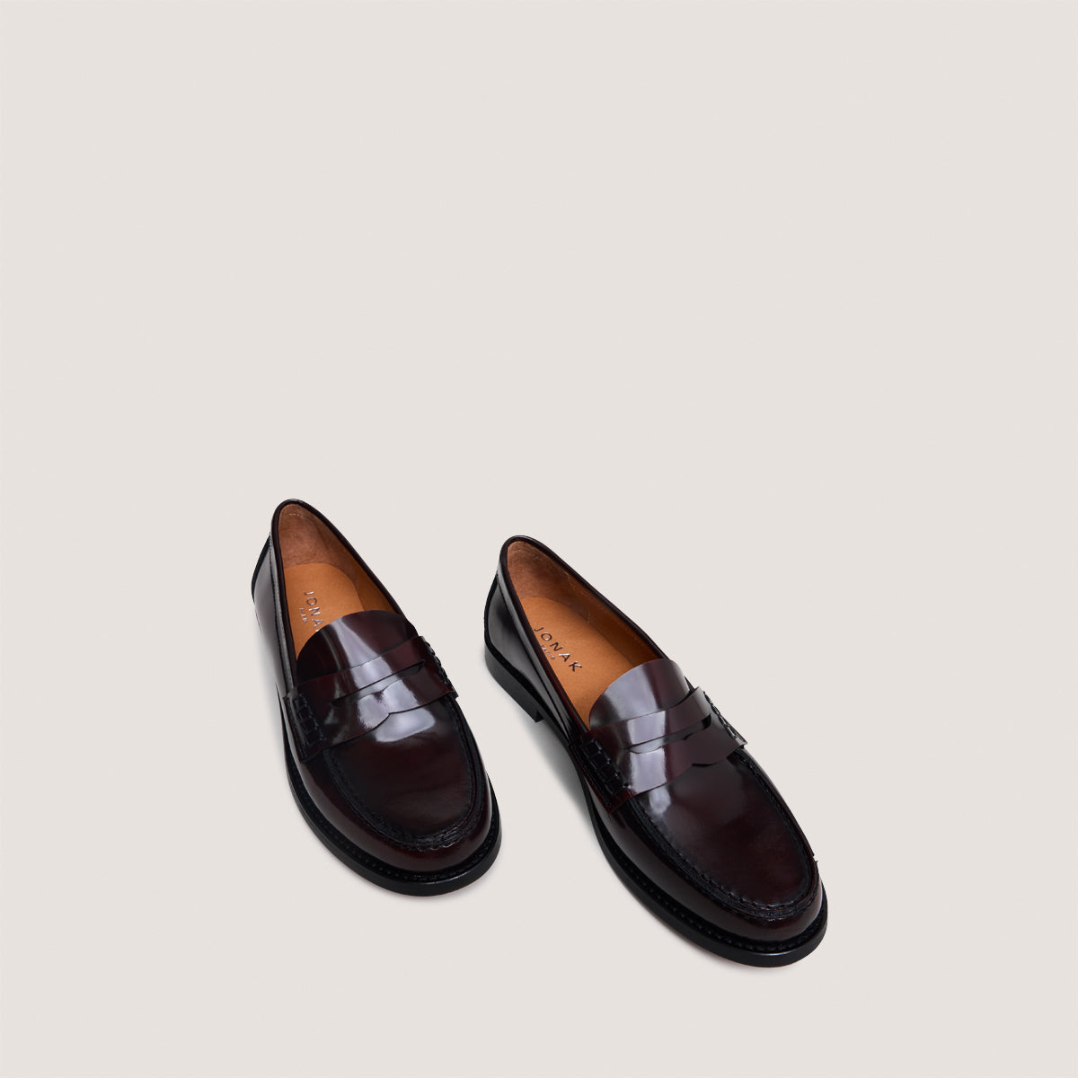 Mocassins Audelya Cuir Glace Bordeaux