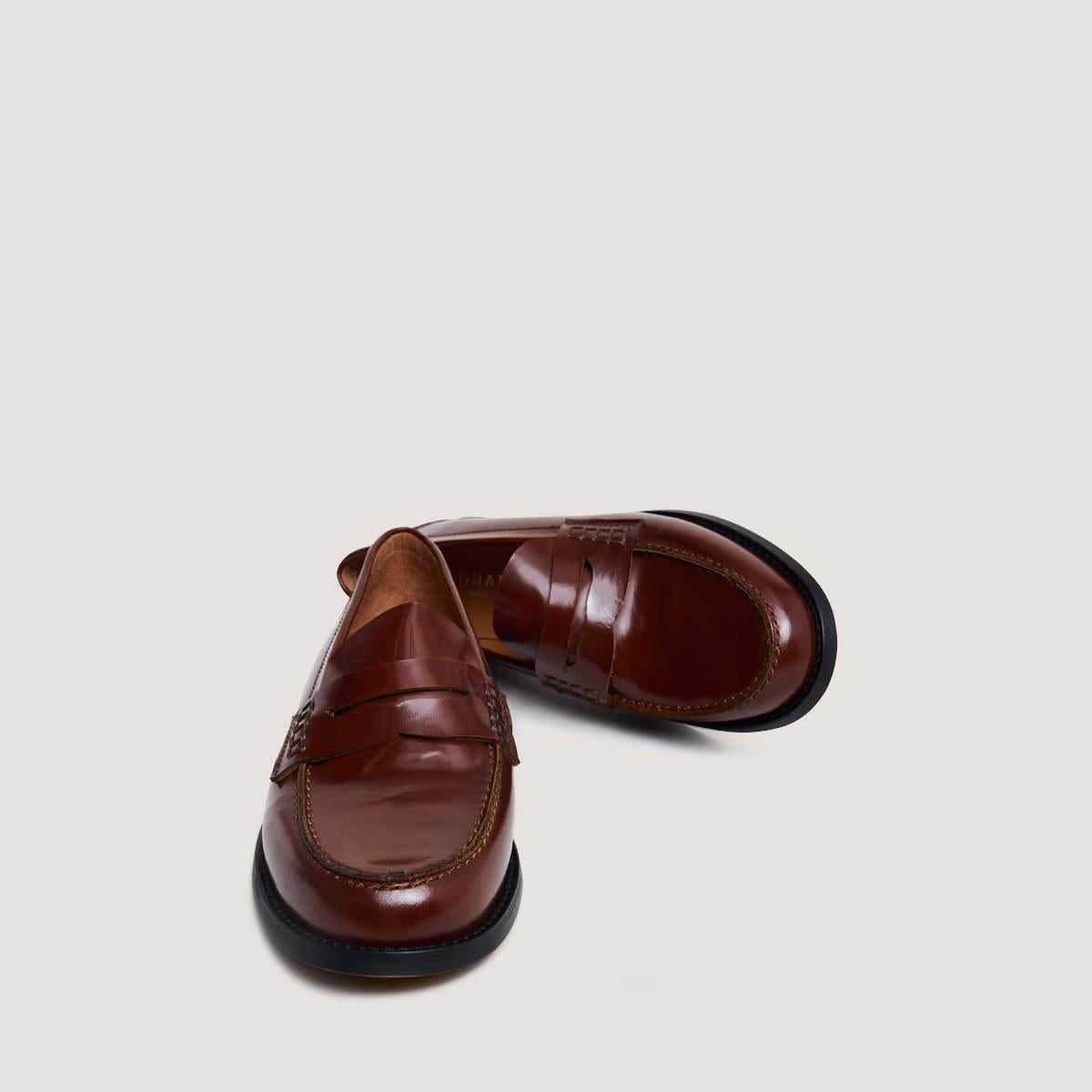 Mocassins Audelya Cuir Glace Marron