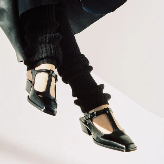 Women's Elegant Strappy Sandals Genuine Leather - Black Noir