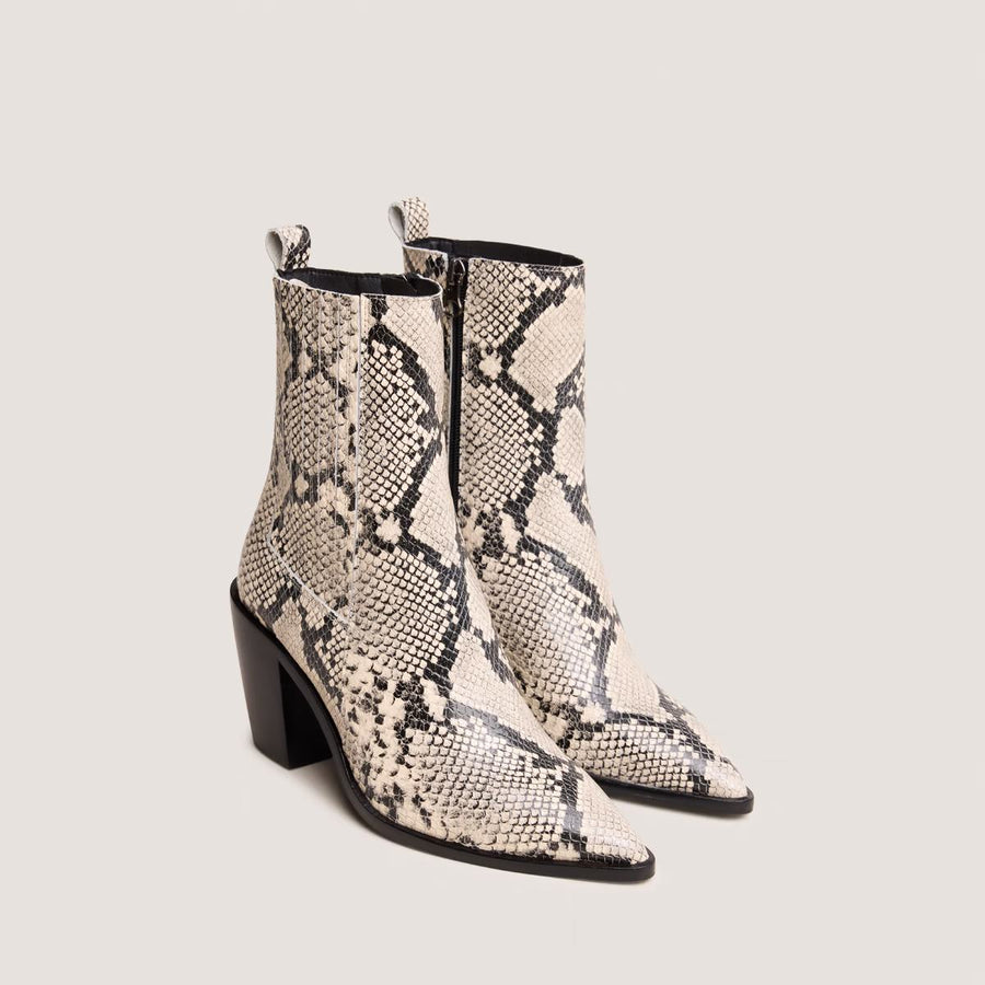 Boots Basama Reptile Noir-blanc