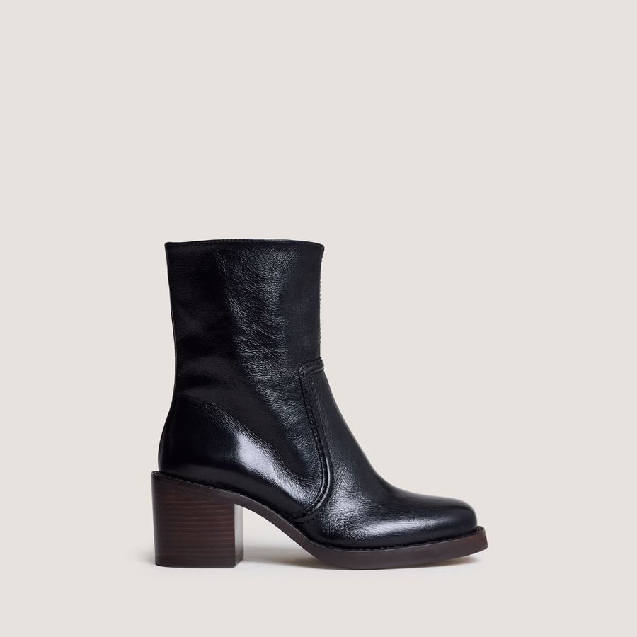 Boots Beaute Cuir Vieilli Noir