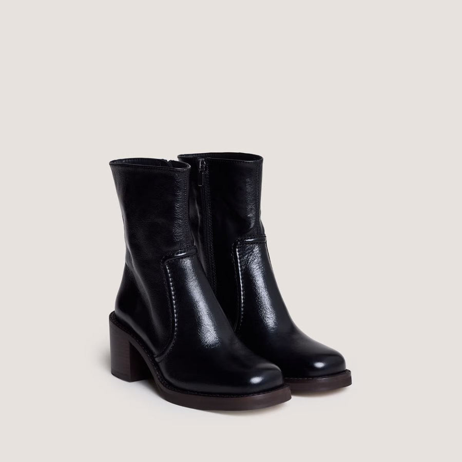 Boots Beaute Cuir Vieilli Noir