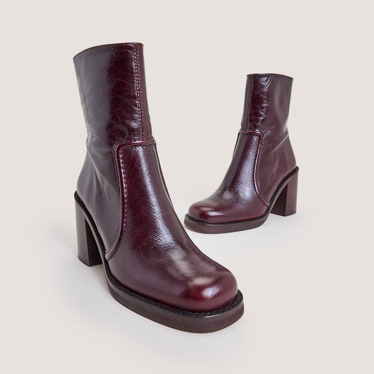Boots Benicio Cuir Vieilli Chocolat