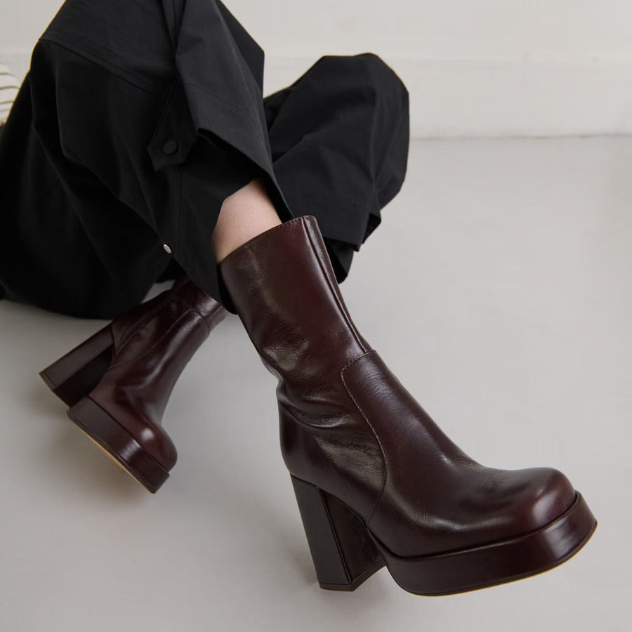 Boots Ben Cuir Vieilli Chocolat