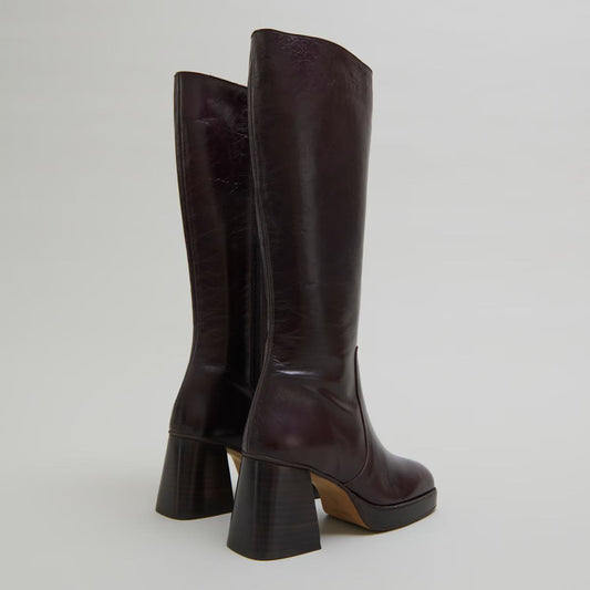 Bottes Betina Cuir Vieilli Chocolat