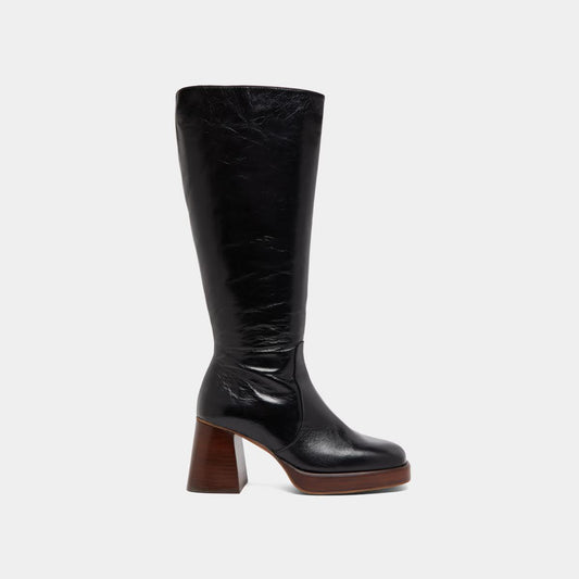 Bottes Betina Cuir Vieilli Noir