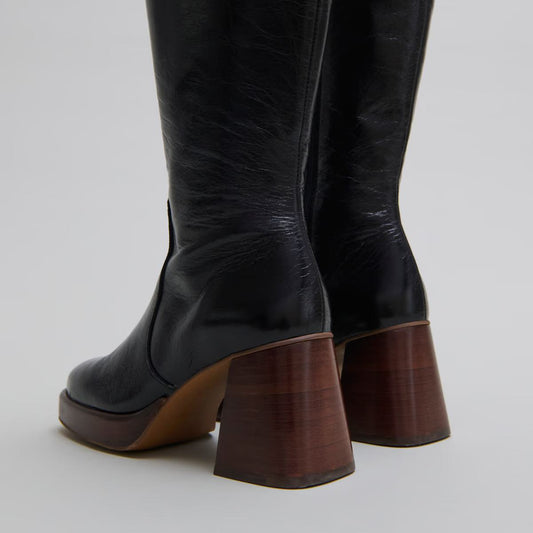 Bottes Betina Cuir Vieilli Noir