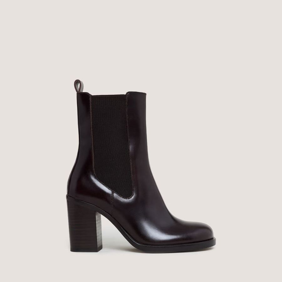 Boots Break Cuir Marron-Fonce