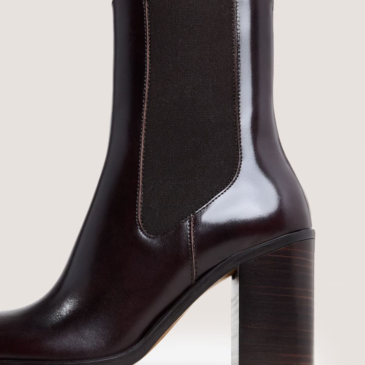 Boots Break Cuir Marron-Fonce