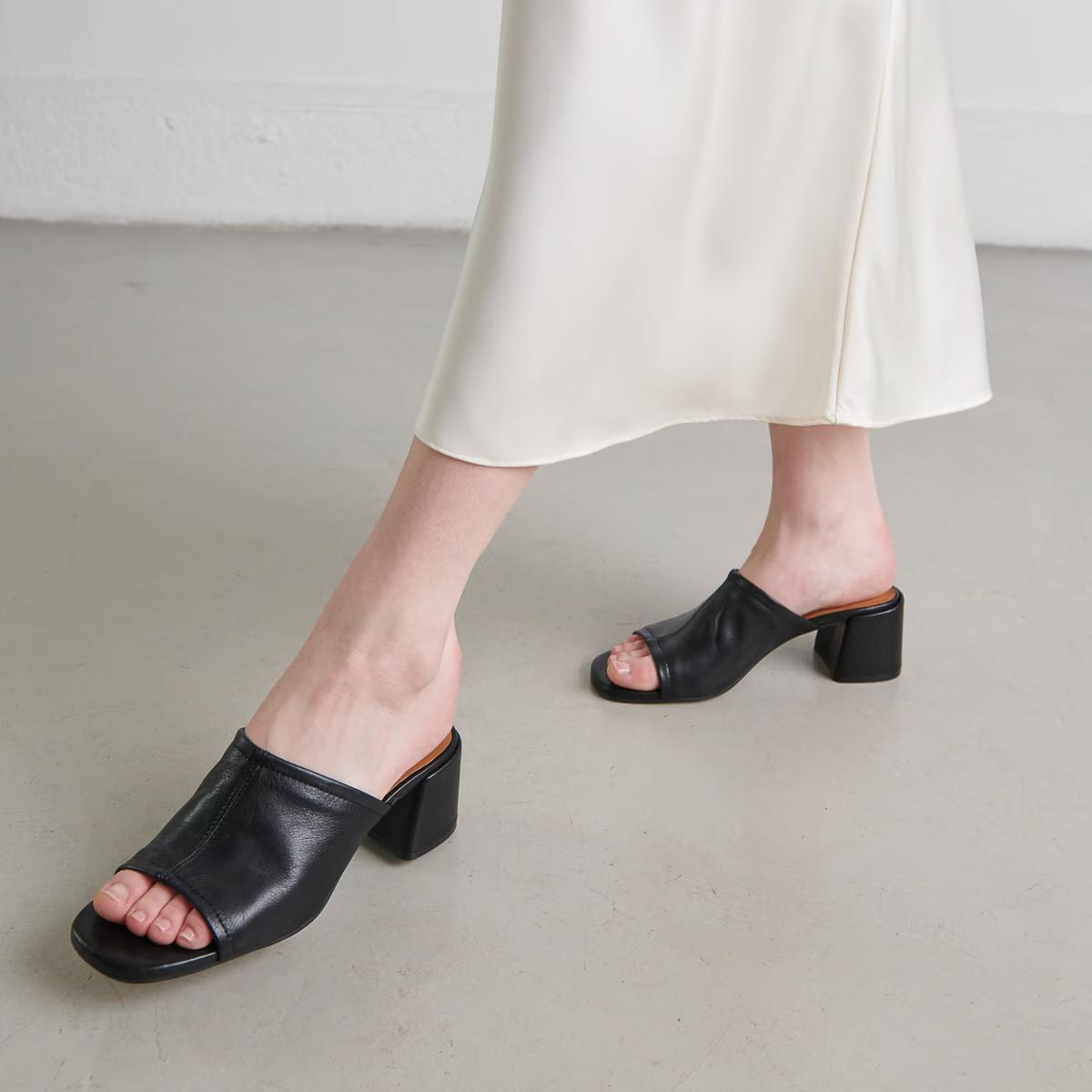 Mules Butterfly Cuir Noir