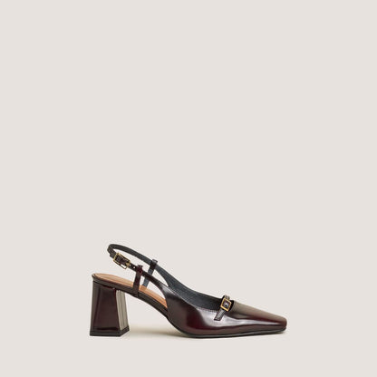 Escarpins Dadelle Cuir Glace Bordeaux
