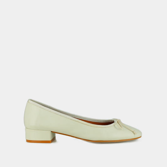 Ballerines Dadou Cuir Ecru