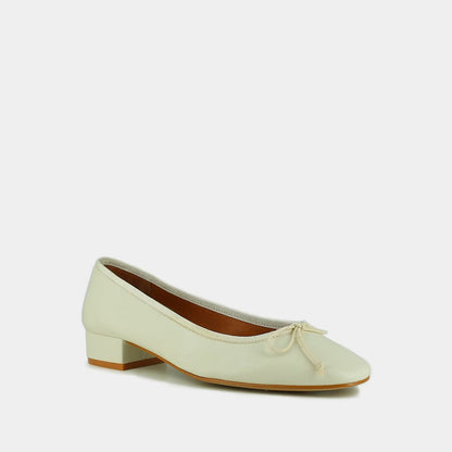 Ballerines Dadou Cuir Ecru