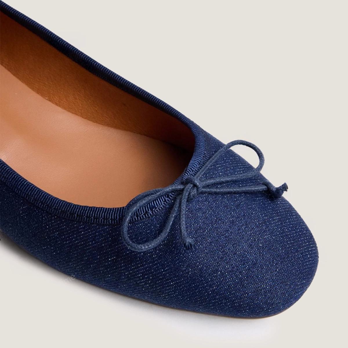 Women's Ballet Flats Lightweight Denim - Dark Blue Bleu-Fonce