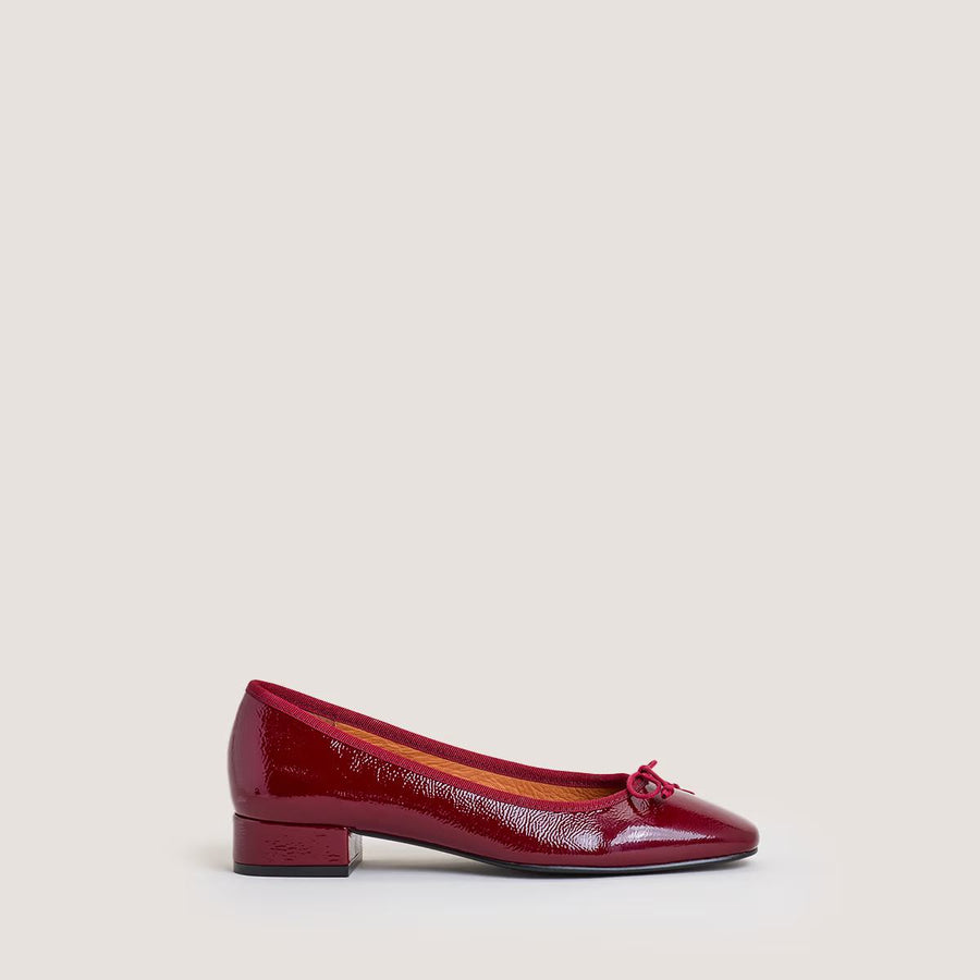 Ballerines Dadou Vernis Plisse Bordeaux