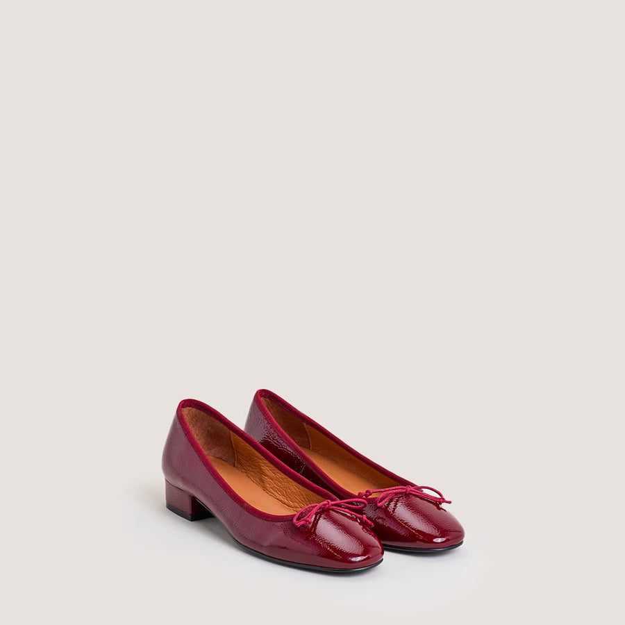 Ballerines Dadou Vernis Plisse Bordeaux