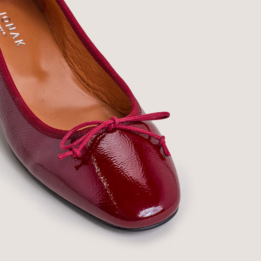 Ballerines Dadou Vernis Plisse Bordeaux