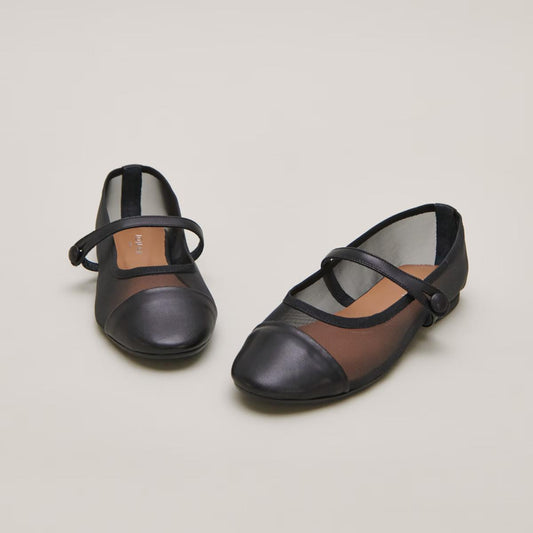 Ballerines Dala Cuir/resille Noir-noir