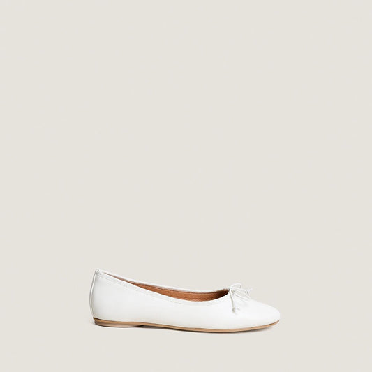 Women Ballet Flats Premium Calfskin Leather - Ecru