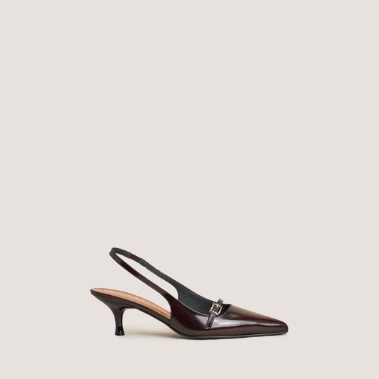 Escarpins Damoiselle Cuir Glac Bordeaux