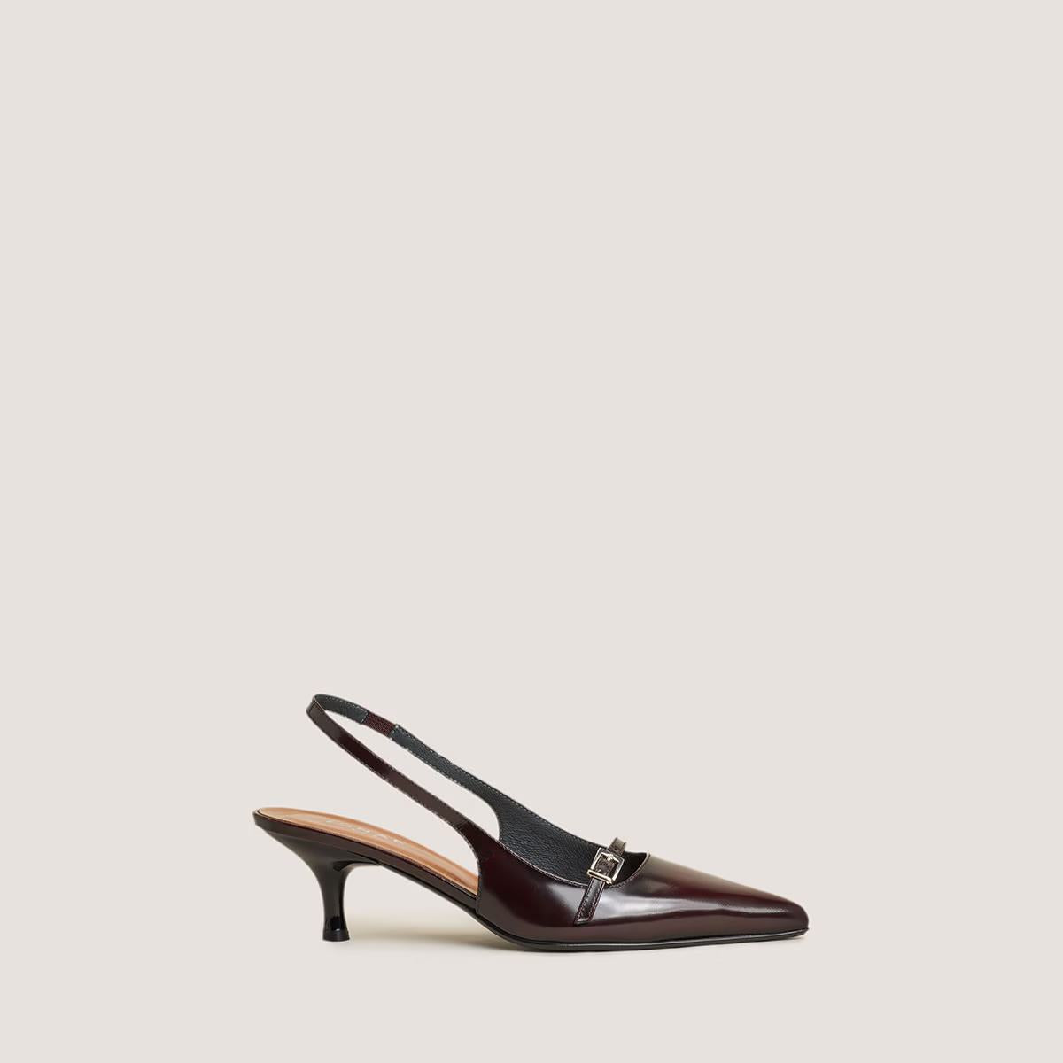 Escarpins Damoiselle Cuir Glac Bordeaux