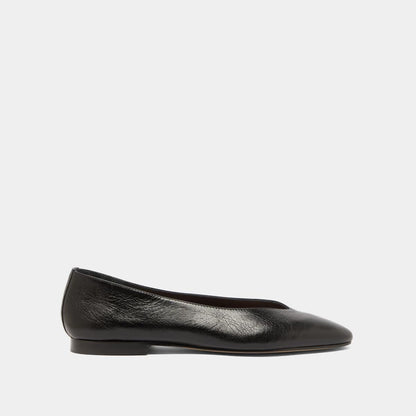 Ballerines Dassus Cuir Vieilli Noir