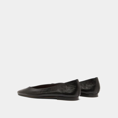 Ballerines Dassus Cuir Vieilli Noir