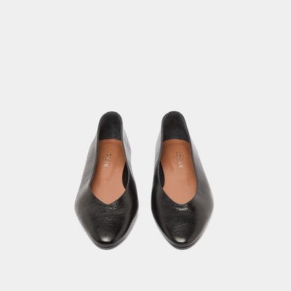 Ballerines Dassus Cuir Vieilli Noir