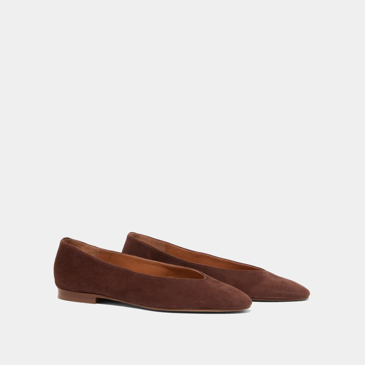 Ballerines Dassus Velours Marron-Fonce