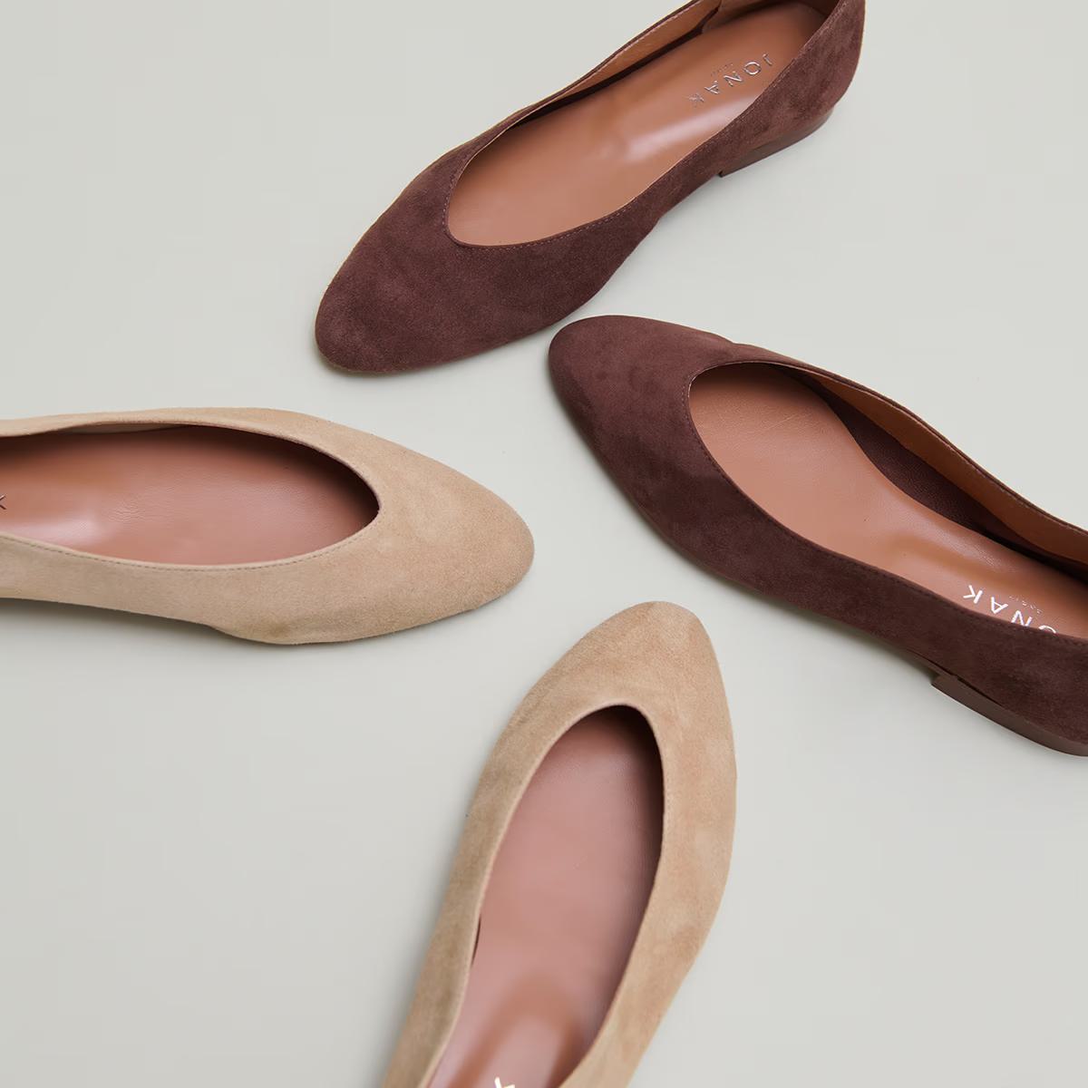 Ballerines Dassus Velours Marron-Fonce