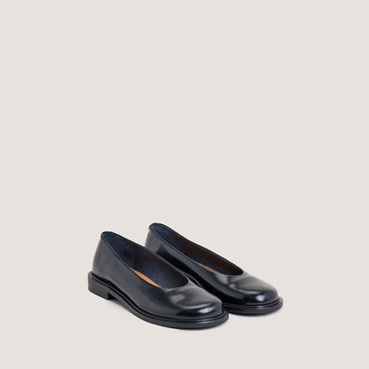 Ballerines Daurelia Cuir Glace Noir