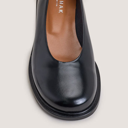 Ballerines Daurelia Cuir Glace Noir